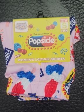 Popsicle Pink Red White and Blue Print Women's Lounge Shorts